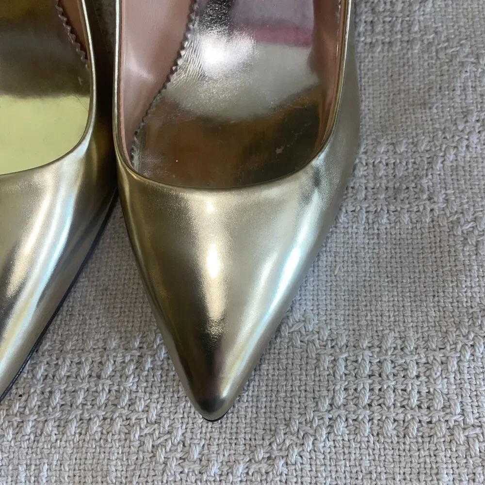 J. Crew Italy Women’s Wedge Heels Size 6 M Gold Metallic Going Out Party Fun